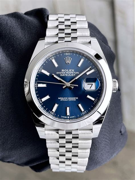 blue rolex watch facer|2022 Rolex datejust 41mm.